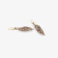 18k white gold & lavender diamond twist earrings
