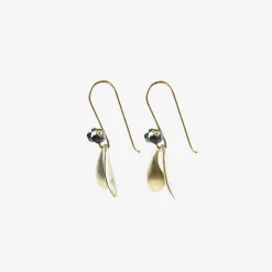 18k white gold fly wings with black diamonds