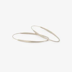 14k white gold large oval hoops
