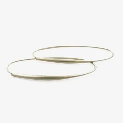 14k white gold small oval hoops
