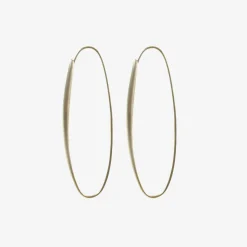 14k white gold small oval hoops
