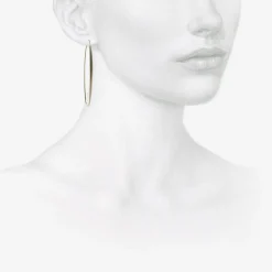 14k white gold small oval hoops