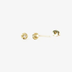 14k yellow gold & diamond medium blossom studs