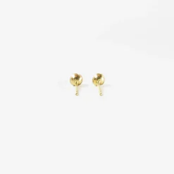 14k yellow gold & diamond medium blossom studs