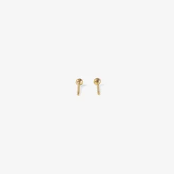 14k yellow gold & diamond small blossom studs, .015ct