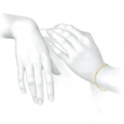 18k yellow gold evenly dotted bracelet