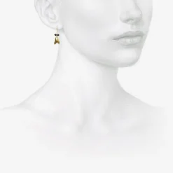 18k yellow gold fly wings with black diamonds
