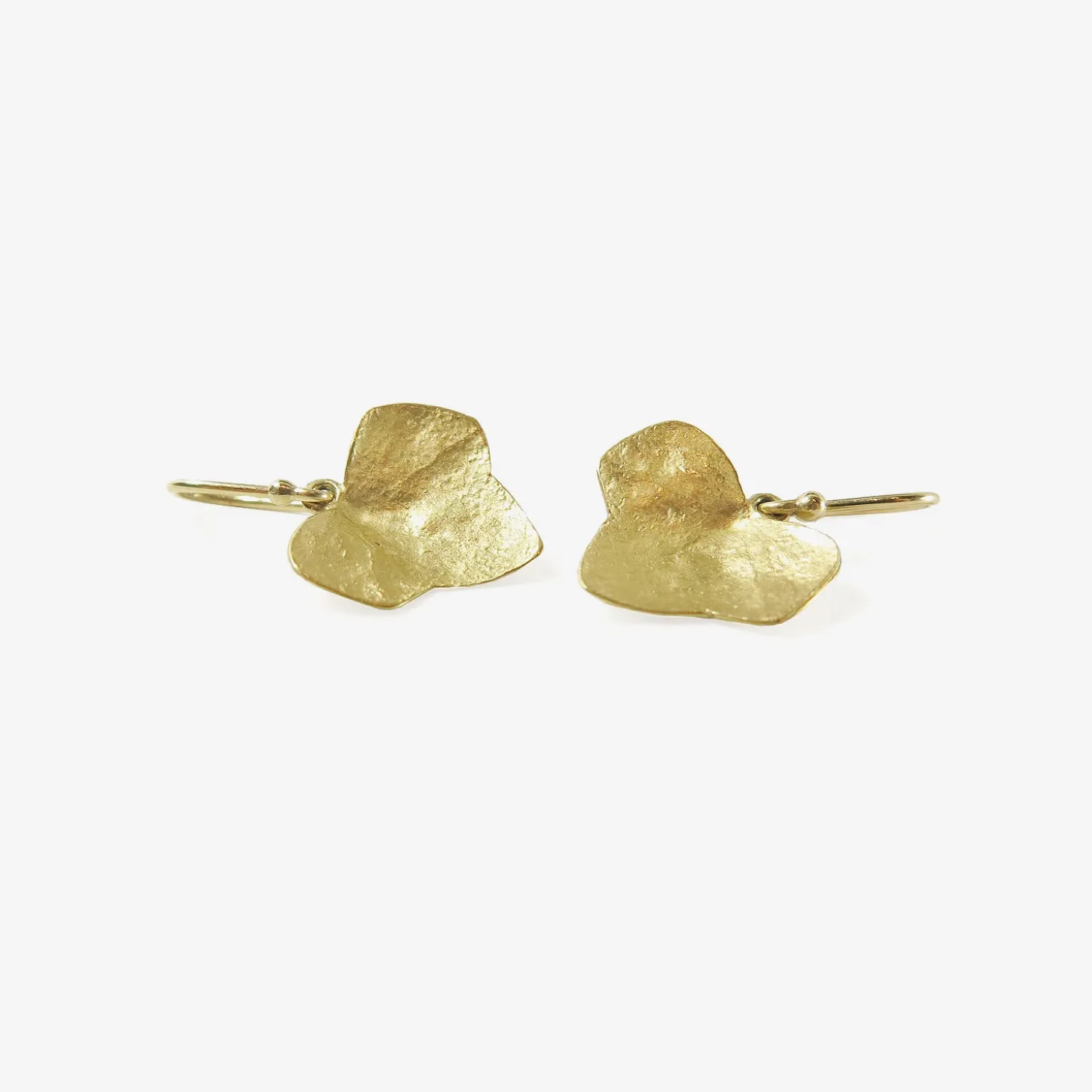 18k yellow gold ivy leaf earrings