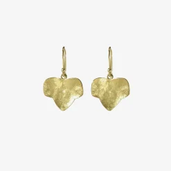 18k yellow gold ivy leaf earrings