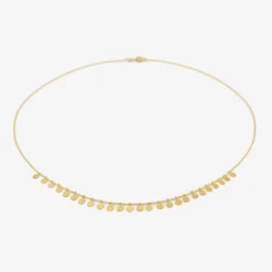18k yellow gold medium dots arc necklace