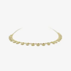 18k yellow gold medium dots arc necklace