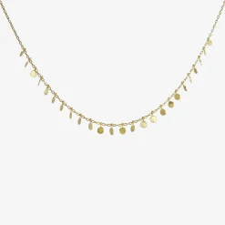 18k yellow gold medium dots arc necklace