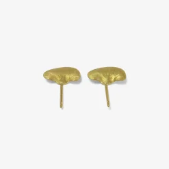 18k yellow gold medium shelf mushrooms on posts