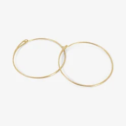 14k yellow gold needle loop hoops