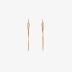14k yellow gold needle loop hoops