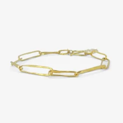 22k yellow gold paperclip link bracelet