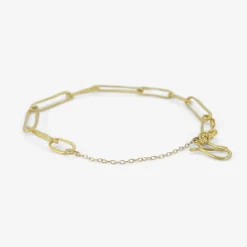 22k yellow gold paperclip link bracelet