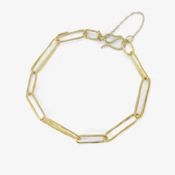 22k yellow gold paperclip link bracelet
