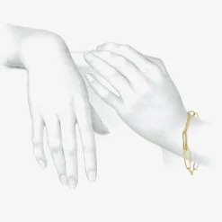 22k yellow gold paperclip link bracelet