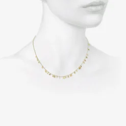 18k yellow gold random dots necklace