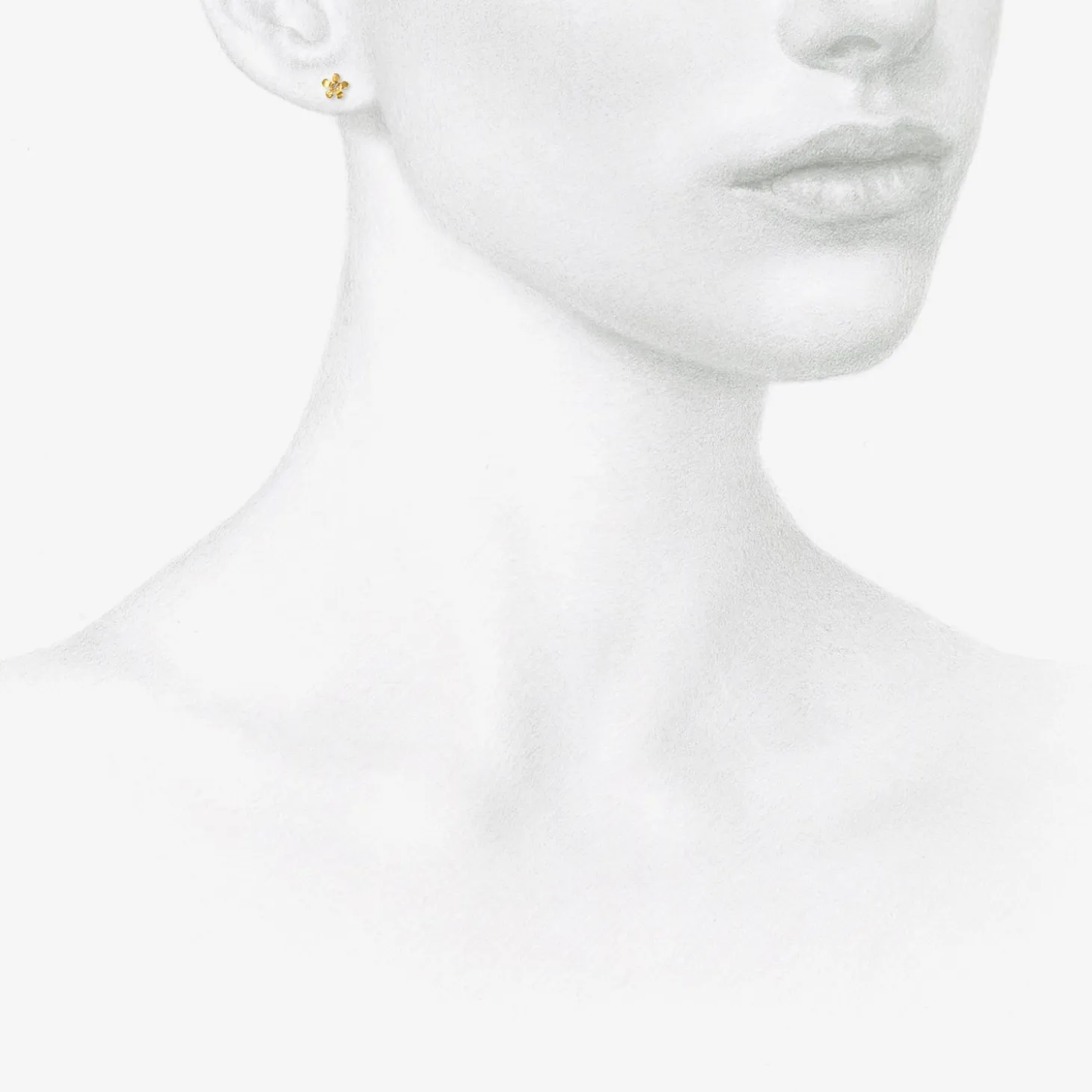 14k yellow gold small open flower diamond stud earrings .03ct