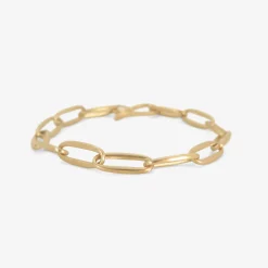 14k yellow gold solid link chain bracelet
