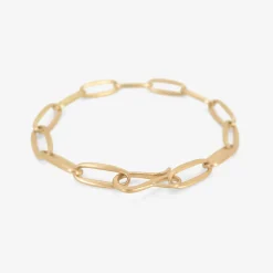 14k yellow gold solid link chain bracelet