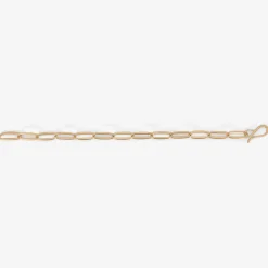 14k yellow gold solid link chain bracelet