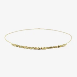 18k yellow gold tiny dots arc necklace