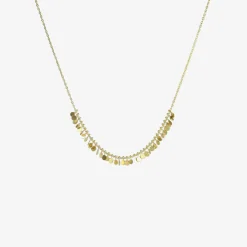 18k yellow gold tiny dots arc necklace