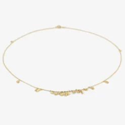18k yellow gold tiny scattered seed necklace