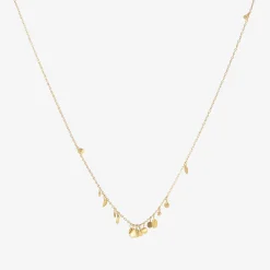 18k yellow gold tiny scattered seed necklace