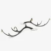 oxidized bronze large antler earrings