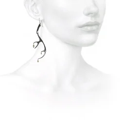 oxidized bronze large antler earrings