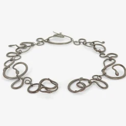 oxidized bronze snake necklace