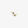 oxidized silver & heart shaped diamond earrings, .93ct