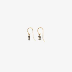 oxidized silver & heart shaped diamond earrings, .93ct