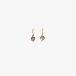 oxidized silver & heart shaped diamond earrings, .93ct