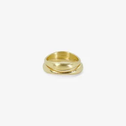 pair of 14k nesting hewn stacking rings