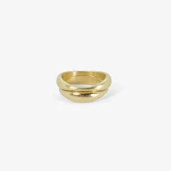 pair of 14k nesting hewn stacking rings
