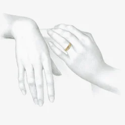 pair of 14k nesting hewn stacking rings with pavé diamonds, .27ct
