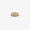 platinum & 18k damask band with micro pavé diamonds