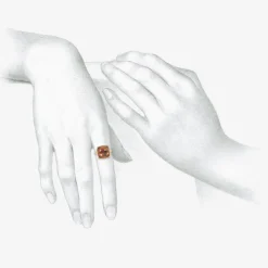 rosy orange tourmaline chiclet empire ring