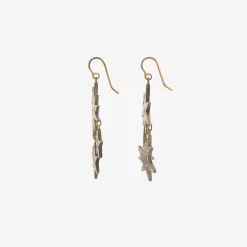silver & heavily scattered diamond sun and moon earrings , 4ct