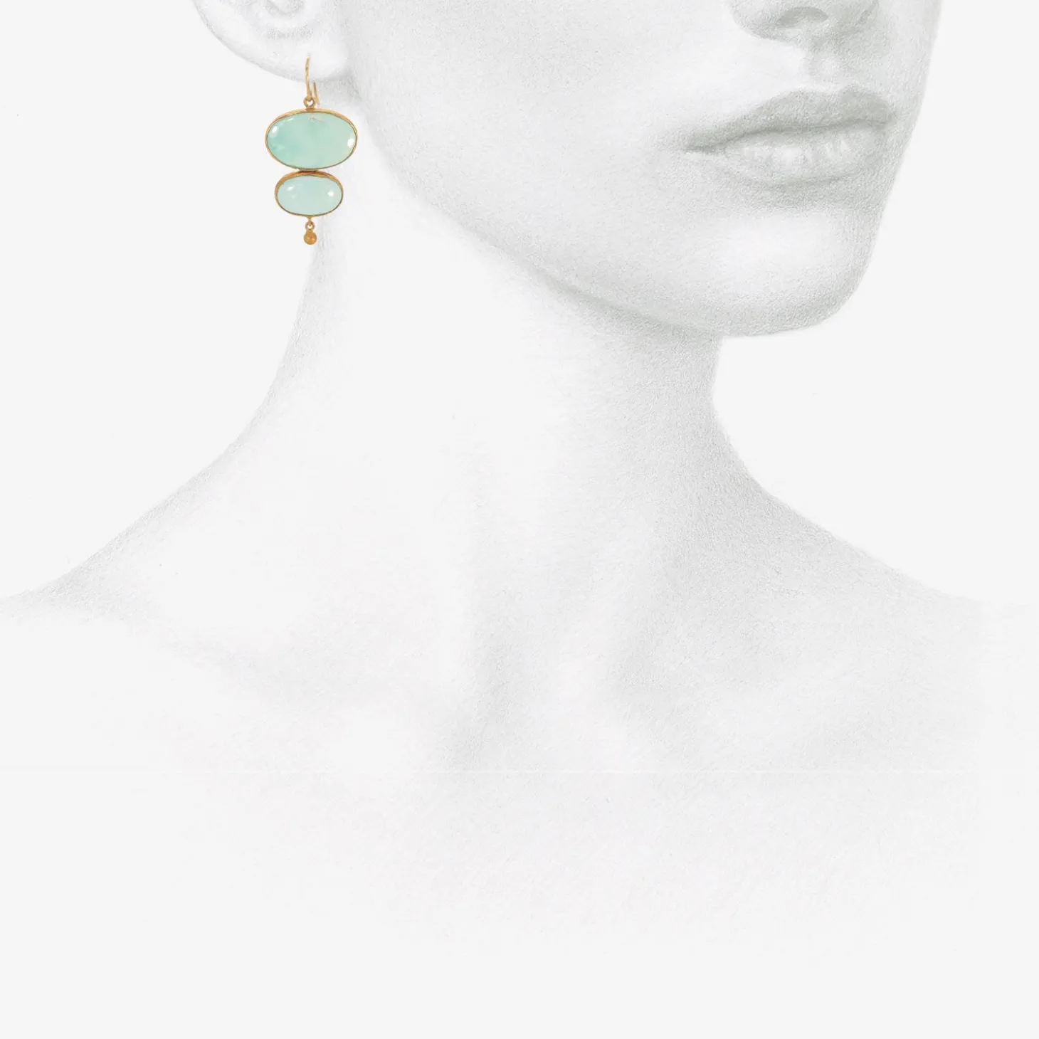 silver & 22k double drop persian turquoise earrings with 24k drops