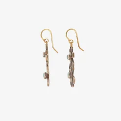 sterling silver & ethiopian opal double starry flowery earrings