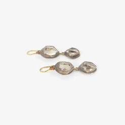 sterling silver & herkimer diamond double drop earrings