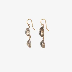 sterling silver & herkimer diamond double drop earrings