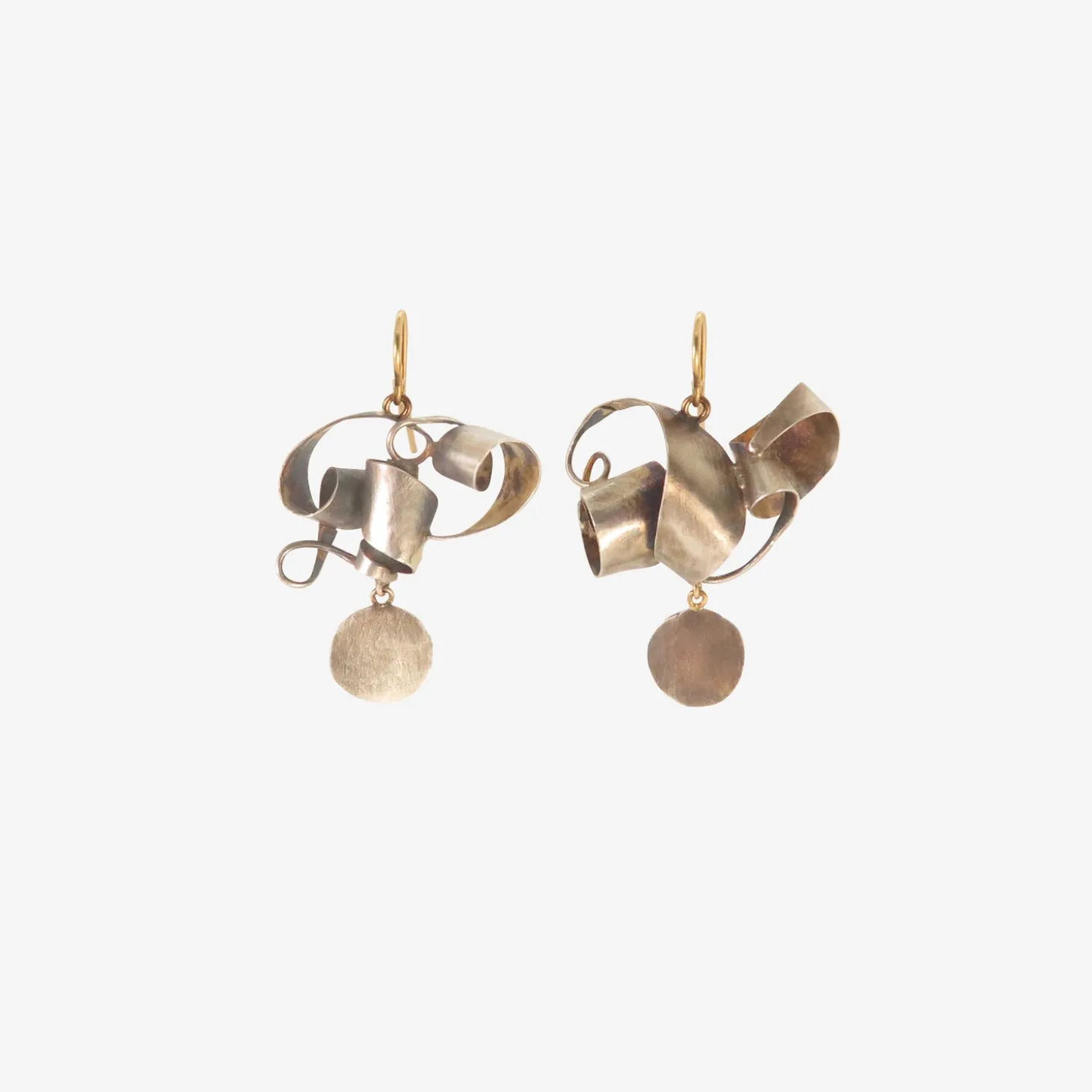 sterling silver & 18k tangled earrings
