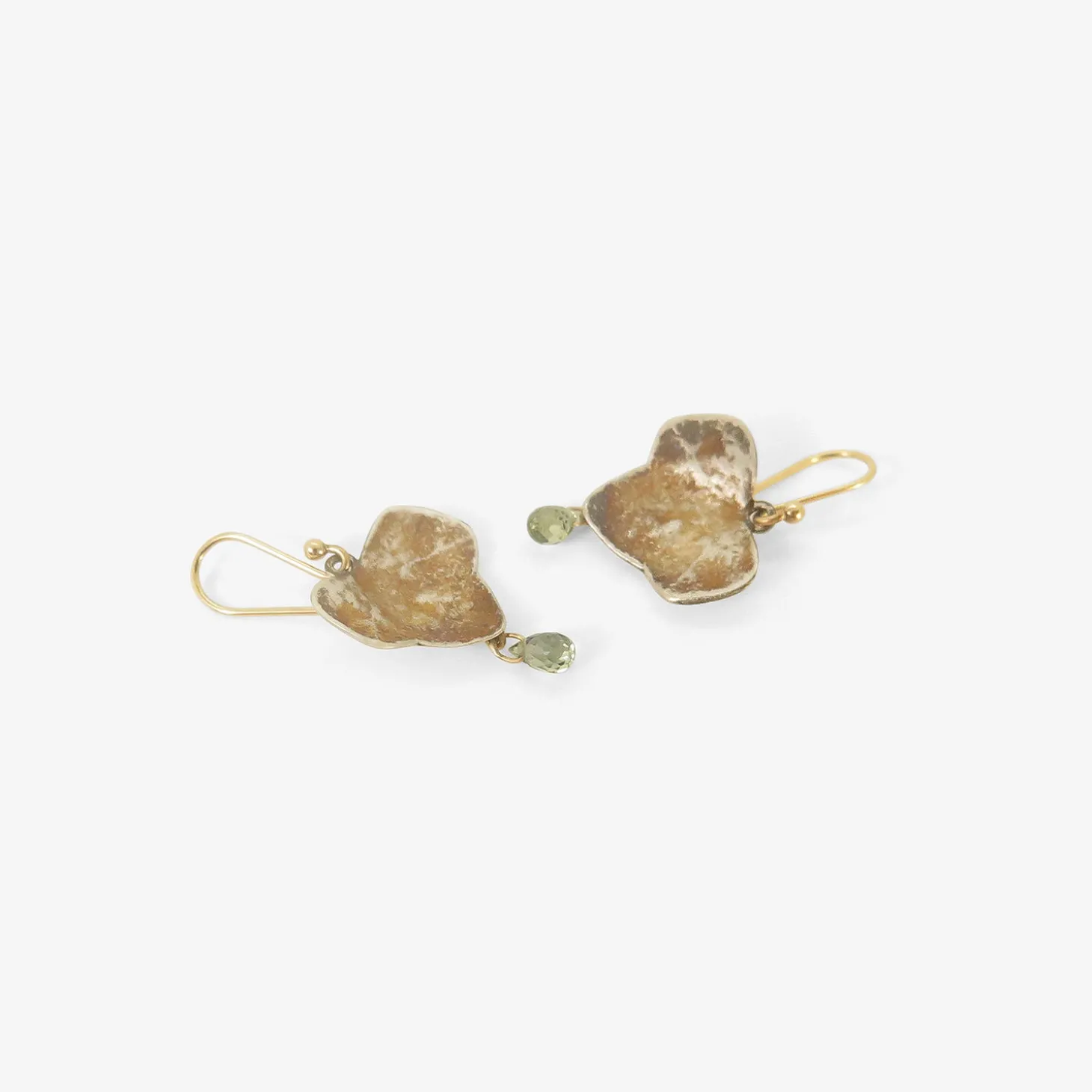 sterling silver & sapphire ivy leaf earrings